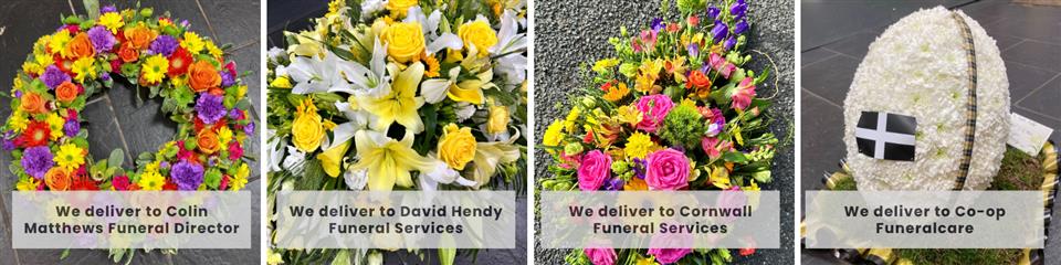 Our flowers dielivered to David Hendy Funerals and Treswithian Crematorium TR14 0